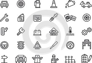 Car repair shop icons