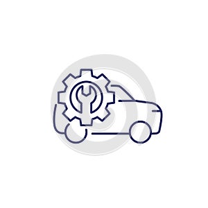 car repair shop line icon on white