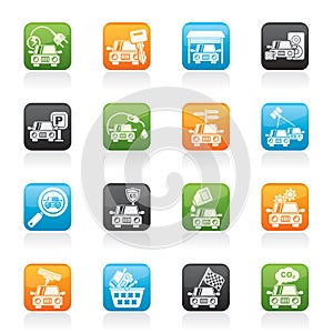 Car and road services icons