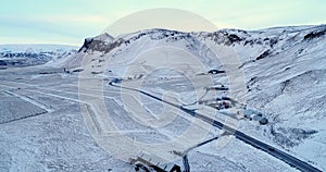 Car on the road in winter