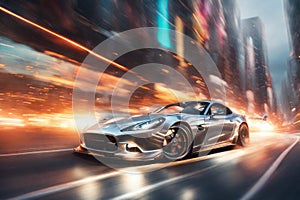 car on the roadcar road 3d rendering of a brand - less generic