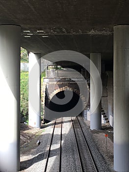 Amtrak train tunnel along Pennsylvania Ave, San Francisco. photo