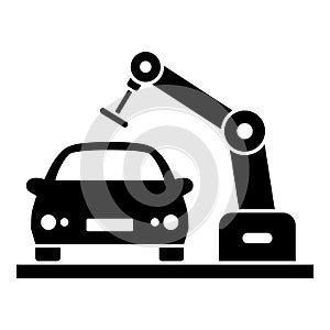 Car robot factory icon, simple style