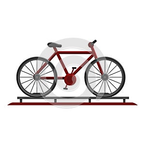Car roof bike stand icon, cartoon style