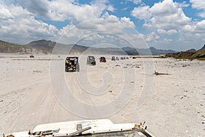 Car running on the Mt. Pinatubo