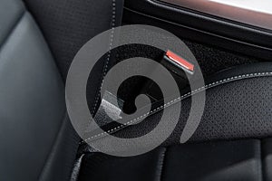 Car safety seat belt lock. Modern car