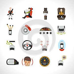 Car Safety System Icons