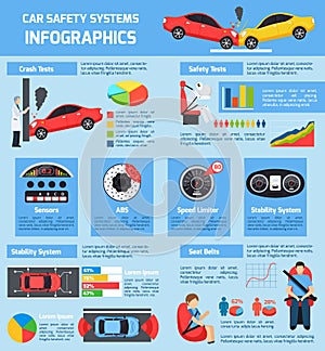Car Safety Systems Infographics