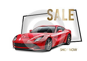 Car sale design template. layout template, cars for sale rent brochure, mockup flyer. Vector illustration
