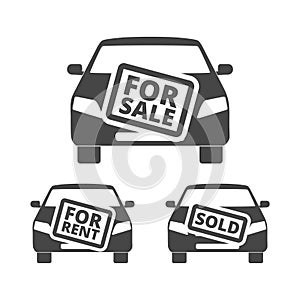 Car for sale, for rent, sold icon