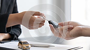 Car salesman gave the keys to the customers who signed the purchase contract legally, Successful completion of car sales