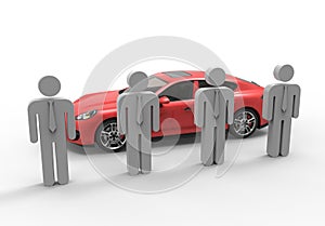 Car salesmen illustration