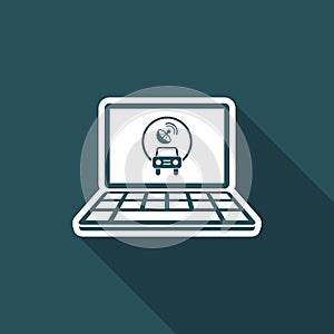Car satellitar system application - Vector flat icon