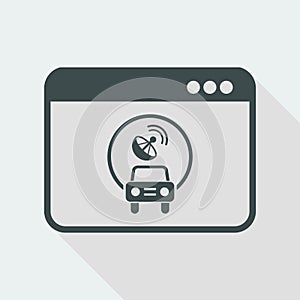 Car satellitar system application - Vector flat icon