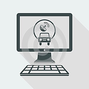 Car satellitar system application - Vector flat icon