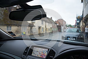 Car satellite navigation screen