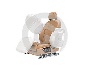 Car seat with airbags system, Deployed Airbag