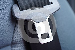 Car seat belt close-up