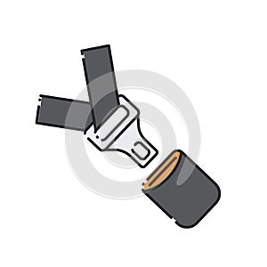 Car seat belt and lock icon.