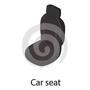 Car seat icon, isometric style