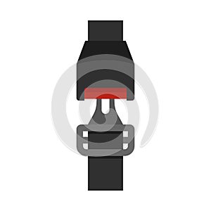 Car seatbelt icon flat isolated vector