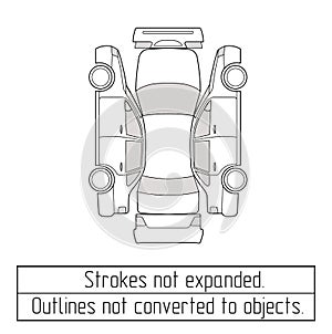Car sedan drawing outlines not converted to objects