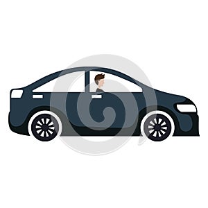 Car sedan with man driving