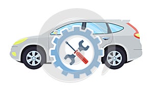 Car service concept. Automobile maintenance repair