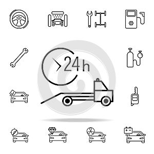 car service evacuator icon. Cars service and repair parts icons universal set for web and mobile