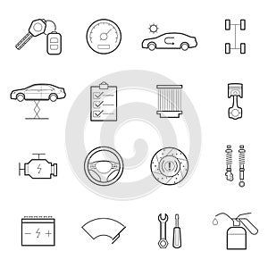 Car service icon set