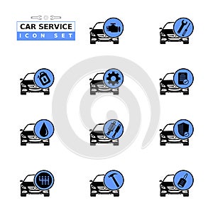 Car service icon sets