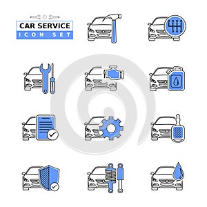 Car service icon sets