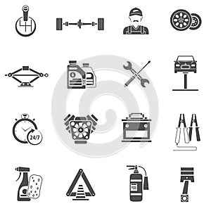 Car Service Icons Black