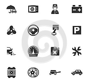 Car service icons set