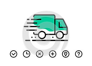 Car service icons set. Fast Delivery Auto symbols.