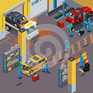 Car Service Isometric Concept