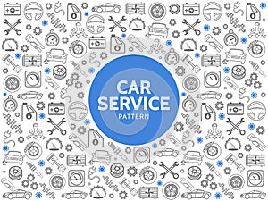 Car Service Line Icons Pattern
