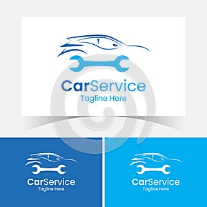 Car Service Logo Design Template With Repair.