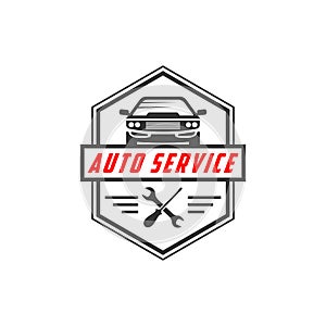 car service logo shield design vector, best for car shop,garage, spare parts logo premium vector