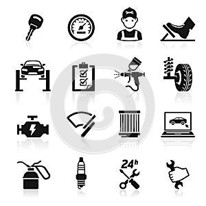 Car service maintenance icon set. photo