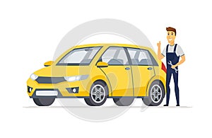 Car service - modern vector cartoon character illustration