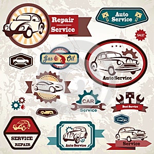 Car service retro emblem