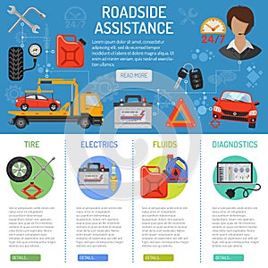 Car Service and Roadside Assistance Infographics