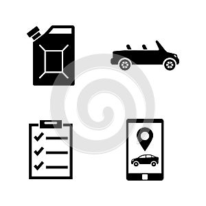 Car service. Simple Related Vector Icons