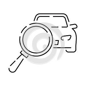 Car service thin line icon, Auto Repair Shop vector, Lorry Spare Parts Design Set, Basic automotive symbol on white background,