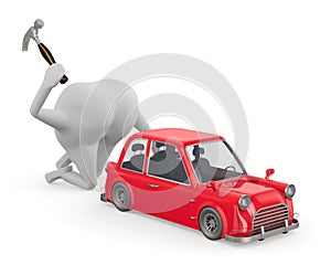 Car service on white background. Isolated 3D illustration