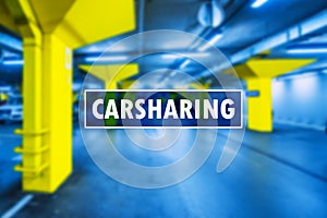 Car sharing or carsharing concept