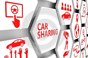 CAR SHARING concept cell background