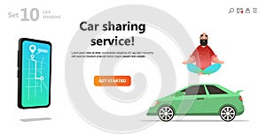 Car sharing concept. Onlintransport service rent.