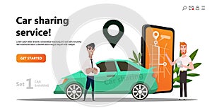 Car sharing concept. Onlintransport service rent.